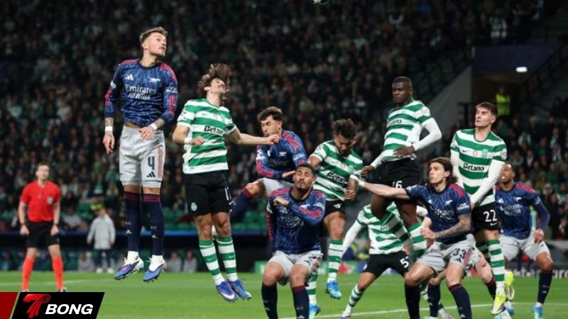 Các pha không chiến của Arsenal mất tác dụng trước hàng thủ chặt chẽ của Sporting